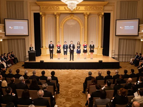 Formal Athlete Awards Ceremony in Elegant Ballroom