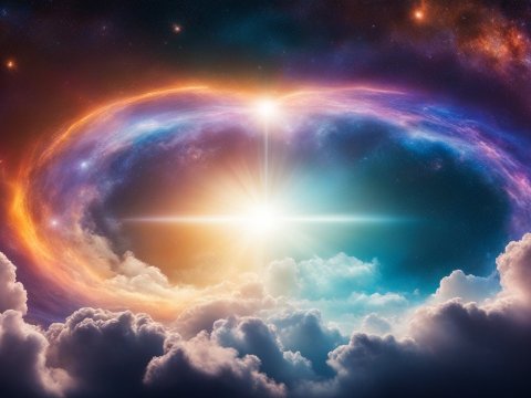 Fourth Dimension Enlightenment Portal in Cosmic Sky