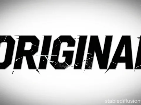 Fractured Bold Text Logo 'ORIGINAL' with Cracks