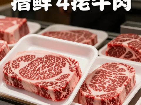 Fresh Marbled Beef Steaks in Packaging