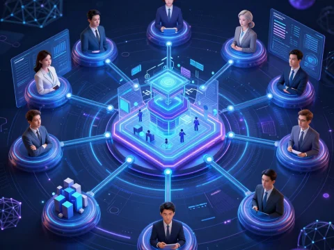 Futuristic AI Network Collaboration in Business Environment