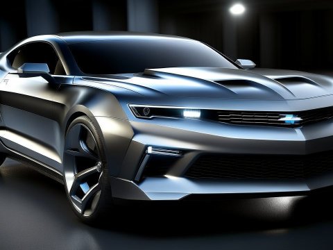 Futuristic Camaro 2030 Concept Car in Sleek Metallic Finish