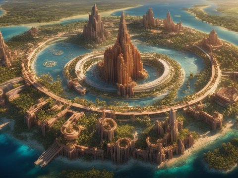 Futuristic Circular City on a Tropical Island