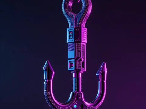 Futuristic Cyberpunk Hook with Neon Lighting