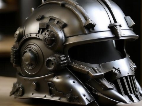 Futuristic Cyberpunk Warrior Helmet in Metallic Finish
