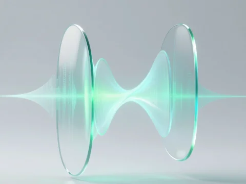 Futuristic Glass Waveform Sculpture