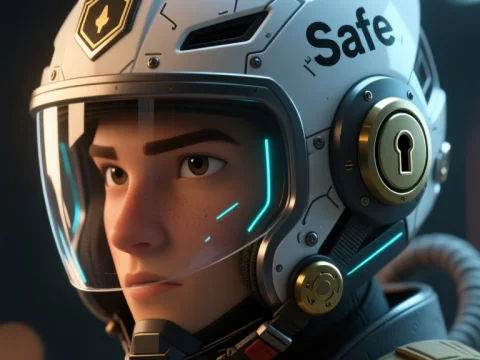 Futuristic Helmet with Secure Lock Design