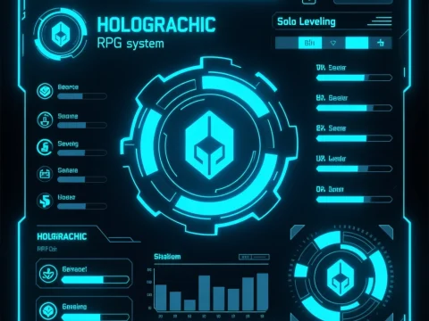 Futuristic Holographic RPG System UI