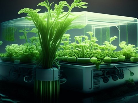 Futuristic Hydroponic Plant Growth System