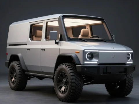 Futuristic Luxury Cargo Truck with Rugged Design