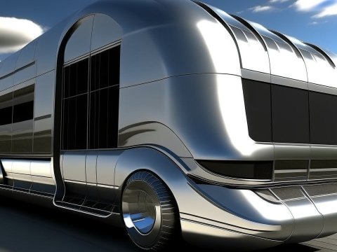 Futuristic Metallic Motorhome Design