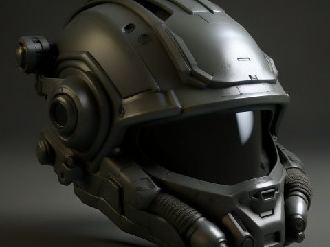 Futuristic Military Helmet with Advanced Design