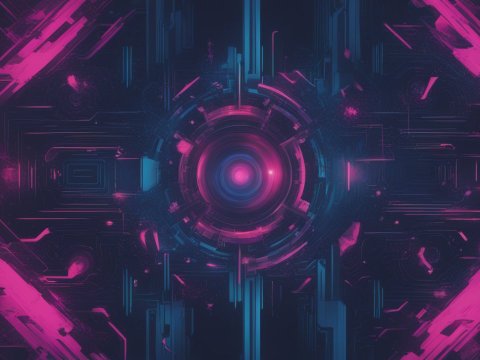 Futuristic Neon Cyber Circuit Abstract