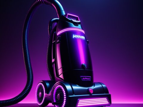 Futuristic Neon-Lit Hoover Vacuum Cleaner