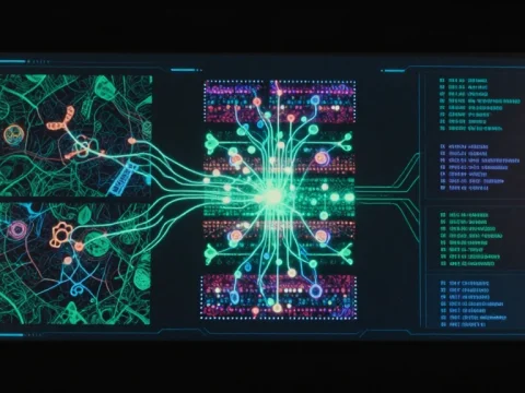 Futuristic Neural Network Visualization Interface