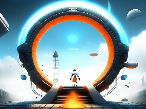 Futuristic Portal with Sci-Fi Explorer
