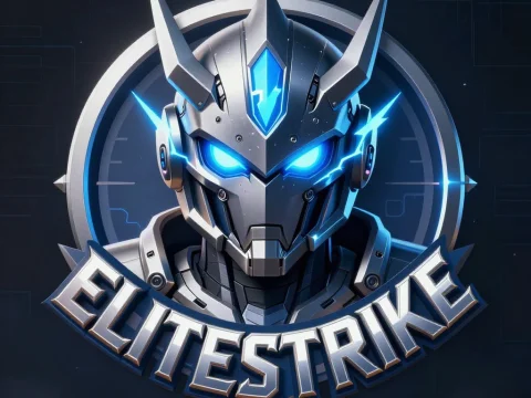 Futuristic Robot Mascot Logo for EliteStrike Esports
