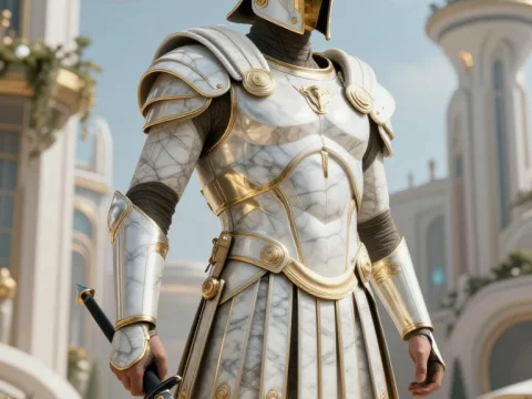 Futuristic Roman Legionary in Marble Armor