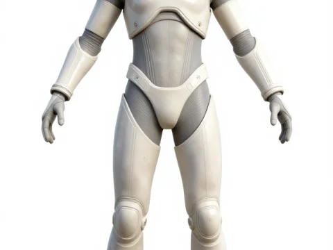 Futuristic Sci-Fi Light Armor Suit in T-Pose