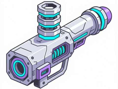 Futuristic Sci-Fi Weapon Module Icon