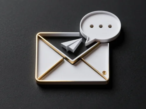 Futuristic Telegram Bot Icon with Gold Accents