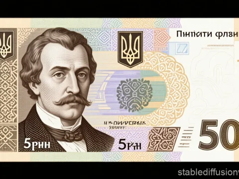 Futuristic Ukrainian 50 Hryvnia Banknote Design