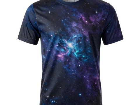 Galaxy Starry Sky Printed Jersey T-Shirt