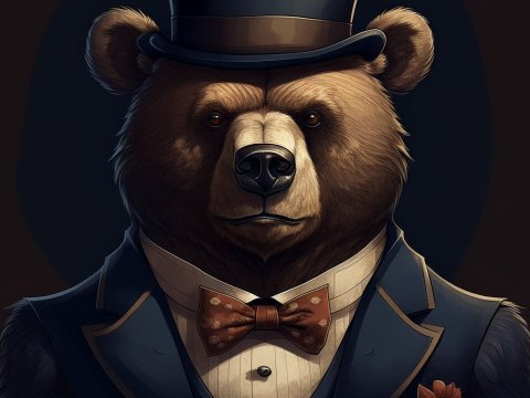 Gentleman Bear in Formal Attire