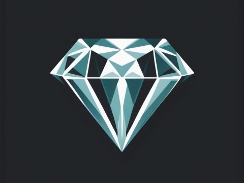 Geometric Diamond Illustration on Dark Background