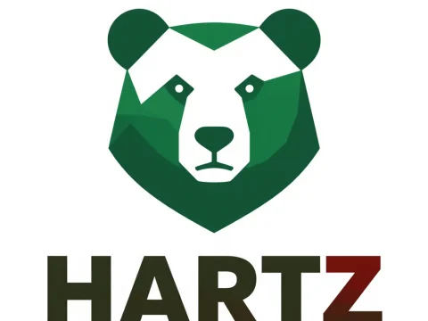Geometric Green Bear Logo for Hartz