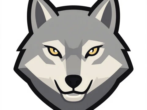 Geometric Stylized Wolf Head Logo