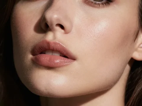 Glamorous European Woman Close-Up Portrait