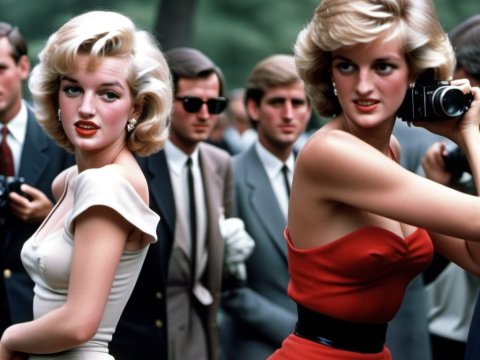 Glamorous Women at a Vintage Outdoor Event