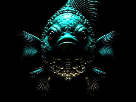 Glowing Aquatic Creature in Dark