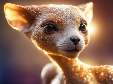 Glowing Fantasy Creature with Sparkling Skin