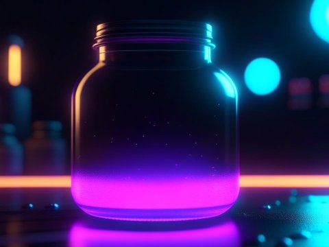 Glowing Neon Jar with Futuristic Vibes