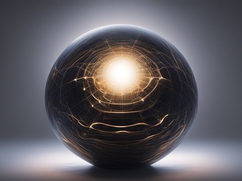 Glowing Orb with Intricate Light Patterns