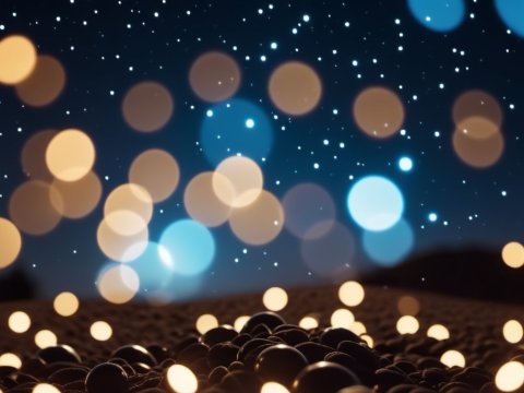 Glowing Orbs and Starry Night Bokeh
