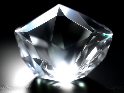 Glowing Pure White Crystal with Sharp Facets