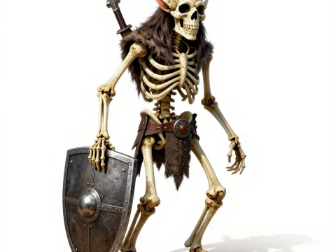 Goblin Skeleton Warrior with Shield and Sword