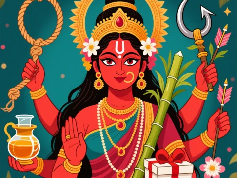 Goddess Kamesvari with Symbolic Items