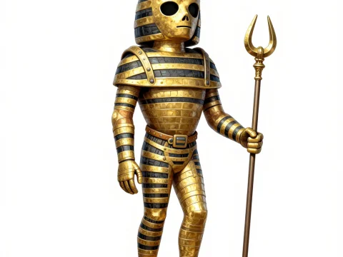 Golden Armored Mummy with Staff