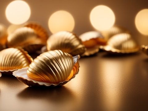 Golden Shells with Warm Bokeh Lighting