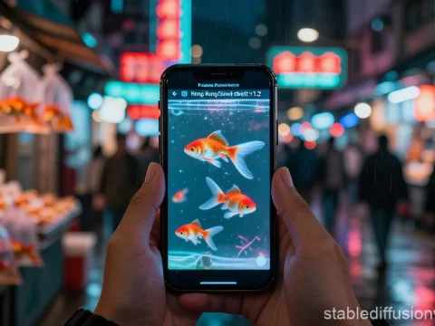 Goldfish in Plastic Bags at Hong Kong Night Market