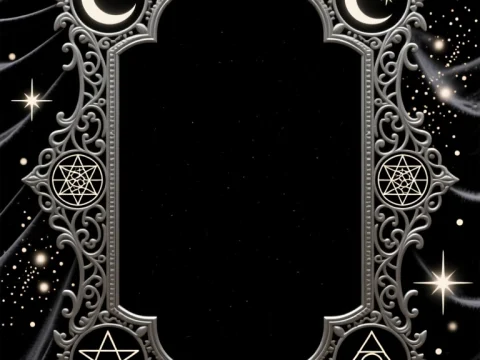 Gothic Alchemical Frame with Celestial Symbols