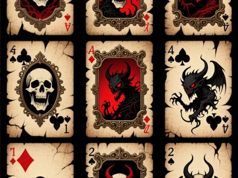 Gothic Horror Themed Solitaire Playing Cards