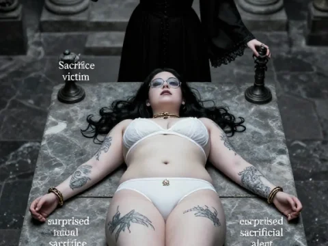 Gothic Pagan Ritual Sacrifice Scene