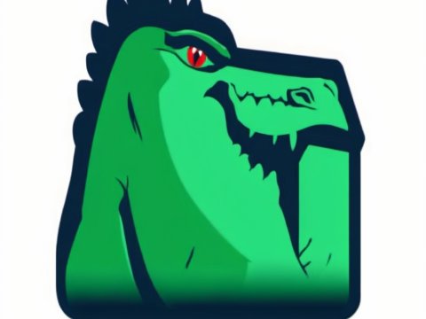 Green Dinosaur Head Mascot Logo