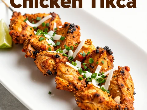 Grilled Chicken Tikka Skewers with Fresh Garnish
