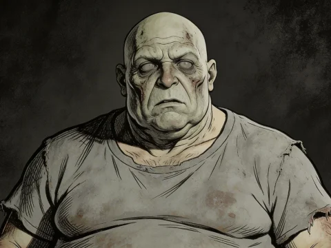 Grim Zombie Character Illustration